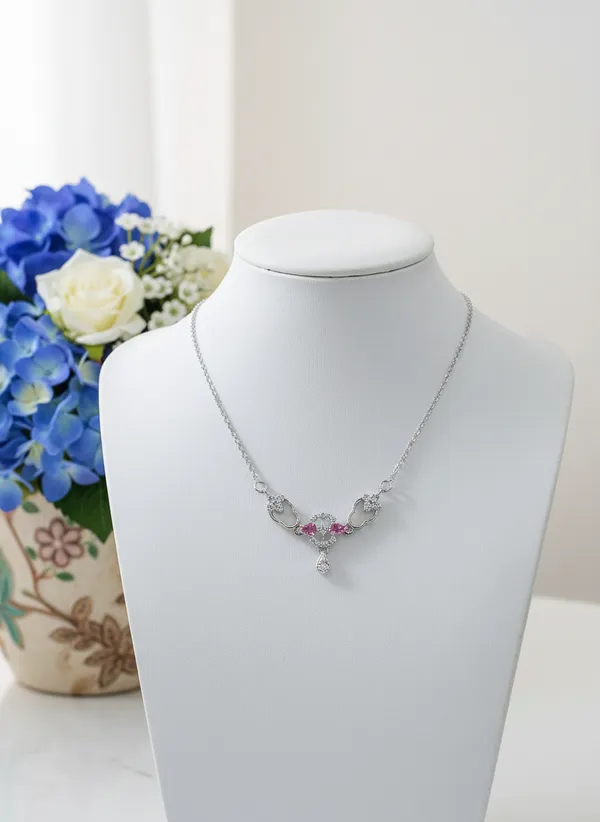 Elegant_Floral_Inspired_Pendant_Pink_White_Zircon_For_Women_925_Sterling_Silver